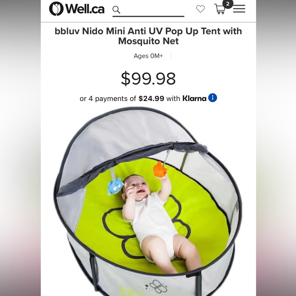 BB Luv Nido Mini Baby Tent with Mosquito Net